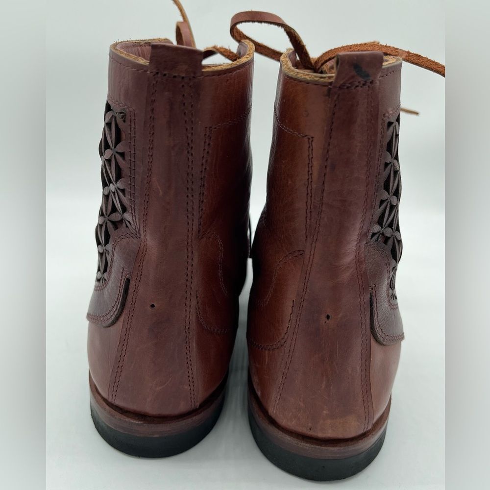 Genuine Leather Boots Size 38 Hunac Sole - Picture 3 of 8